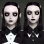 Placeholder: wednesday addams, wednesday addams hair, dark make up, gothic, black dress