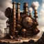 Placeholder: Paleolithic steampunk power plant.
