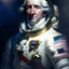 Placeholder: Portrait of George Washington in a space suit in the style of Jim Lee and Paul Hedley, Gabriel Testino, 8k, cinematic, ultra hd, sharp focus