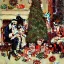 Placeholder: christmas presents under a tree norman rockwell