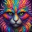 Placeholder: Rainbow colors with intense eyes in creature art style