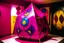 Placeholder: A magenta psychic tent with a crystal ball in it designed in Kuna Molas painted by Wassily Kandinsky