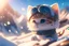 Placeholder: cute chibi anime frightened cat, crashed airplane in the snowy mountains in sunshine, ethereal, cinematic postprocessing, bokeh, dof