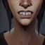 Placeholder: black alpha wolf baring teeth photorealistic