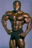 Placeholder: Bodybuilder Lee Haney .He wears a black suit