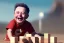 Placeholder: Elon musk as a Happy toddler playing with blocks