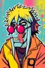 Placeholder: jam cartoon character cypher punk japanese style in the style of warhol