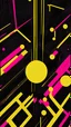 Placeholder: yellow and pink, black background, rave, 90s, acid techno, minimal, wallpaper