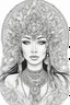 Placeholder: outline art for intricate head dresses coloring pages , black and white, white background, sketch style, full body, only use outline, Mandala style, clean line art, white background, no shading and clear and well