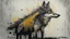 Placeholder: a wolf in pollock style