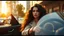 Placeholder: Create an ultra-realistic cinematic 8K fullbody of lady mode skin texture, add makeup,pretty boots,curvy long hair. Style: fashion editorial, confident is driving a roofless rolroise in streets of a modern city. Lighting: warm golden hour sunlight, soft rim light. Camera look: shallow depth of field, film grain, cinematic color grade. Outfit: keep similar to the original or elevate slightly with premium casual style.