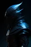 Placeholder: fantasy, assassin, elf, armour, void, leather, minimalistic, blue dark, male, helmet, sleek