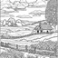 Placeholder: countryside scene coloring page