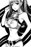 Placeholder: Yui Hatano as drawn by Akira Hiramoto, black and white