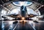 Placeholder: space airliner inside a military cosmoport with many fighter shuttlesфото реалистичность 4к