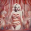 Placeholder: Marilyn monroe, at the circus, red, orange, pink