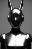 Placeholder: MCU Portrait, Front image, cyberpunk Asian woman rabbit mask, black silver color, latex dress, highly detailed, concept art, smooth, unreal engine 5, god rays, ray tracing, RTX, lumen lighting, ultra detail, volumetric lighting, 3d, finely drawn, high definition, high resolution.