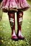 Placeholder: Embroidered Plastic rain boots in 1890,, old autochrome