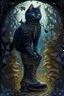 Placeholder: dark fantasy, intricate cover, a whimsical fairytale with a cat wearing boots on its hindlegs