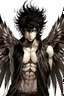 Placeholder: Anime man with black wings realistic