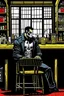 Placeholder: punisher sku;; CITY MEETING INSIDE THE WHISKEY BAR the style of Hiroshi Nagai