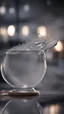 Placeholder: create an Image of a washing transparent glass which is long and wide, drops of water, foam all over