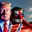 Placeholder: realistic image of donald trump as a mexican wrestling fighter posing outdoors, Mexican eyes wrestling mask, red and blue breeches, confederate flag cape, retro style, 80s, vibrant color, highly detailed, sky background, concept art, unreal engine 5, god rays, ray tracing, RTX, lumen lighting, ultra detail, volumetric lighting, 3d, finely drawn, high definition, high resolution.