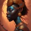 Placeholder: sango fantasy, fantasy magic, intricate, sharp focus, illustration, highly detailed, digital painting, concept art, matte, masterpiece head sexy view black African beauty black afro hair space lady turquoise tiger skin African princess