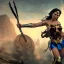 Placeholder: Wonder woman is fighting a giant bug with 40 arms