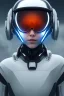 Placeholder: Black intergalactic pilot AnnaSophia Robb, portrait, bright white eyes, wearing high tech pilot helmet, beautiful face, white smoke, dark, rage, sorrow, high definition, ultra 8 k, volumetric lighting, blue fire, fog