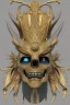 Placeholder: Aztec male African Egyptian alien, cracks in the voodoo head, wicked, eyes, crown, Elephant, 8k, finely detailed, photo realistic, tiger turquoise skull head gold dragon space alien snow skeleton gold hornytoad silver crown silver eyes