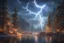 Placeholder: lightning sparkling christmas lights in forest, on lakeside in sunshine detailed matte painting, deep color, fantastical, intricate detail, splash screen, complementary colors, fantasy concept art, 8k resolution trending on Artstation Unreal Engine 5