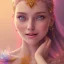 Placeholder: fairy, pink, blue, beautiful, happy smile, gold, jewels, hyperrealism, masterpiece, expert, cinematic lighting, sharp focus, 8K, pastel, macro lens, woman, detailed, flower