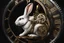 Placeholder: Clockwork rabbit. Photorealistic style painting.