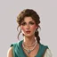 Placeholder: A pretty Roman girl, hazel hair, aged 50, wealthy, digital art, stylised