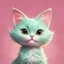 Placeholder: A delightful and adorable cartoon illustration featuring a cute mint-colored cat against a charming pink background, (delightful illustration:1.4), (adorable cartoon cat:1.5), (charming pink background:1.3), (expressive mint hues:1.2), inspired by the styles of cute cartoon artists, trending on ArtStation, Intricate, Sharp focus, vibrant lighting, (whimsical:1.4), (playful ambiance:1.3), (lush fur details:1.5), Cartoon, Masterful, Captivating, High Detail, Cinematic view