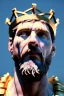 Placeholder: Ultra Realistic image, Roman sculpture, white marble material, Lionel Messi, gold crown of natural thorns, god crown, Renaissance style, sun rays background, waist up portrait, gold flecks, epic, celestial, cinematic lighting, God lights, 4k resolution, smooth details, soft lighting, unreal engine 5, art station, substance 3d.