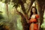 Placeholder: woman in colorful jungle by Caravaggio