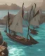 Placeholder: medieval airship, deck, sails