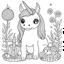 Placeholder: coloring page, cute unicorn, Unicorn Picnic, full view, realistic face, only draw lines, coloring book, clean line art, –no sketch, color, –ar 3:4, white background, minimalistic black lines, minimal black color, low level black colors, coloring page, avoid thick black colors, thin black line art, avoid colors, perfect shape, perfect clear lines,