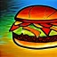 Placeholder: a hamburger rendered in stained glass