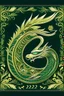 Placeholder: New Year's card with the year 2024 with the year of the green dragon