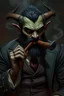 Placeholder: orcish mafia boss with a cigar grimdark realistic