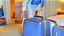 Placeholder: hotel housekeeping thief steals suitcase