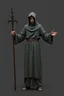 Placeholder: young russian monk for a horror , silent hill style, 3d model, t-pose, full length