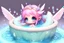 Placeholder: cute anime chibi fairy in the bathtube in foam bath