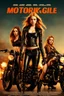 Placeholder: Poster for an action film called "The Motorbike Girls" starring Katherine McNamara, Margot Robbie and Georgia Henshaw wearing tight leather catsuits.