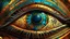 Placeholder: Egyptian eye of Horus abstract nft cyber realistic hieroglyphics details colorful