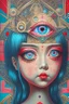 Placeholder: Artwork entitled "Stop AI Censorship" depicting an AI girl with a third eye and a heart; neo-surrealism.