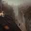 Placeholder: Close up cat on a rooftops under him a crowd, greg rutkowski, matte painting, hyper detailed, felix kelly, Jean Baptiste Monge, architecture croquis drawing